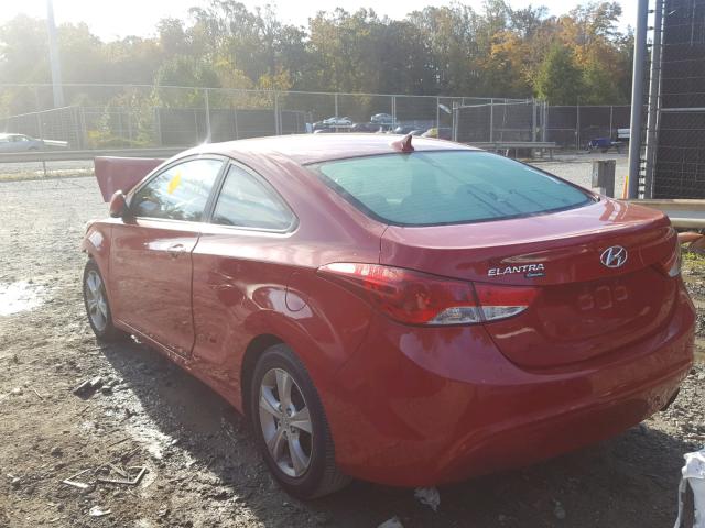 KMHDH6AEXDU007314 - 2013 HYUNDAI ELANTRA CO RED photo 3