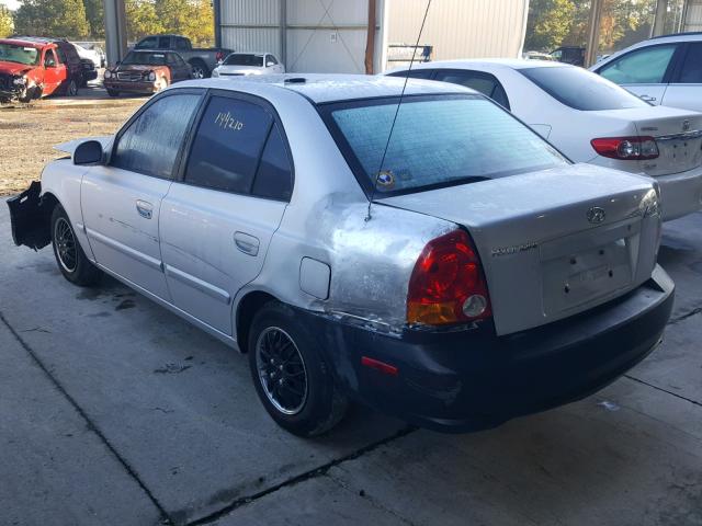 KMHCG45C44U533207 - 2004 HYUNDAI ACCENT GL SILVER photo 3