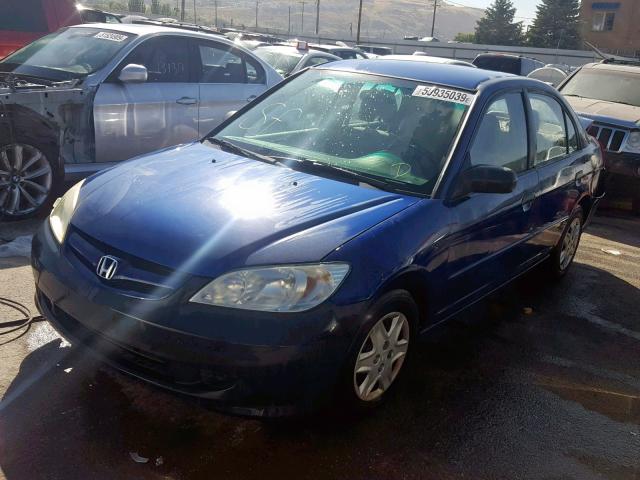 2HGES16484H593738 - 2004 HONDA CIVIC DX BLUE photo 2