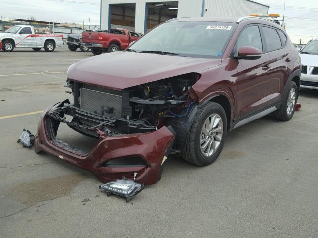 KM8J3CA41HU510839 - 2017 HYUNDAI TUCSON LIM MAROON photo 2