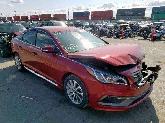 5NPE34AF7FH029384 - 2015 HYUNDAI SONATA SPO RED photo 1