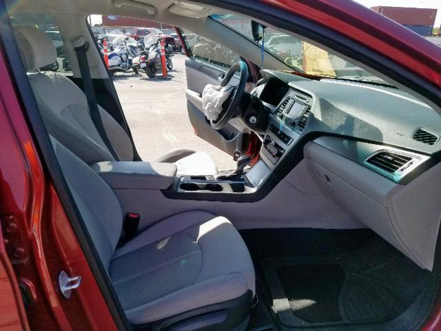 5NPE34AF7FH029384 - 2015 HYUNDAI SONATA SPO RED photo 5