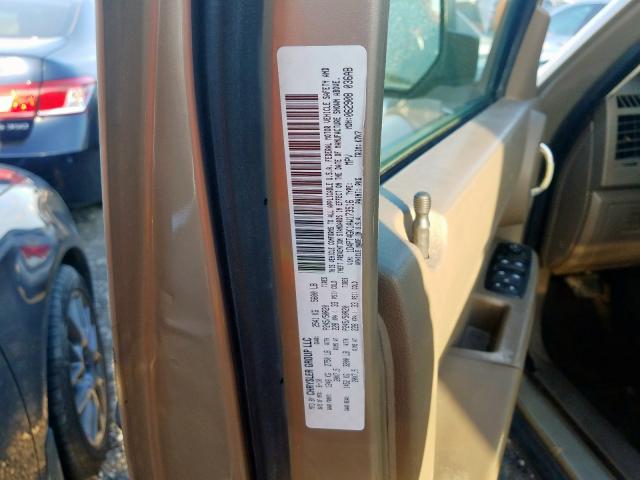 1D4PT4GK1AW173516 - 2010 DODGE NITRO HEAT TAN photo 10