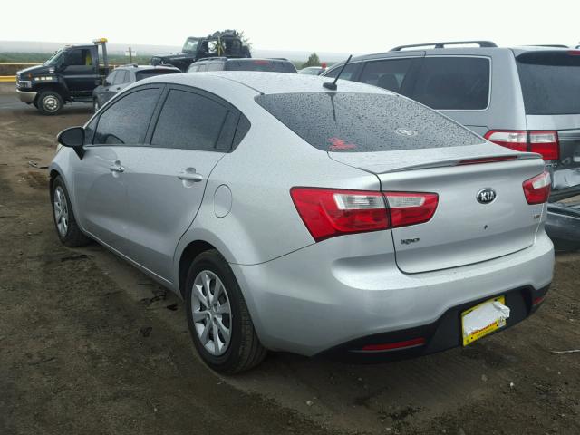 KNADM4A36D6291402 - 2013 KIA RIO LX SILVER photo 3