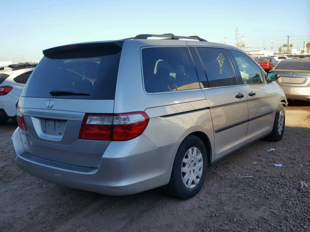 5FNRL38207B101699 - 2007 HONDA ODYSSEY LX GRAY photo 4