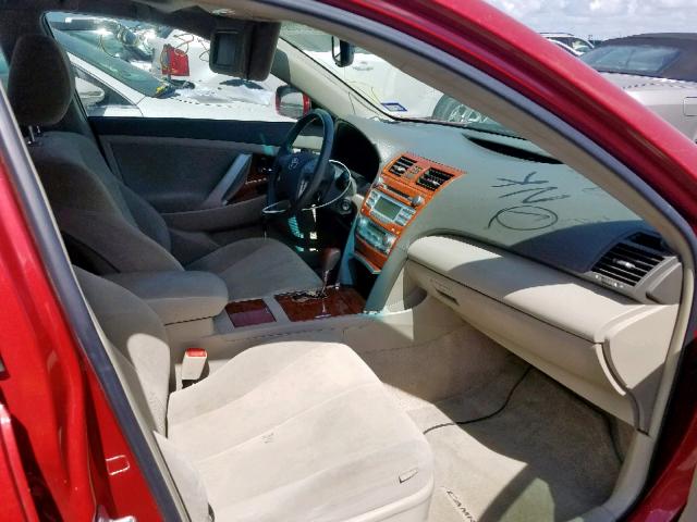 4T1BE46KX9U394845 - 2009 TOYOTA CAMRY BASE RED photo 5