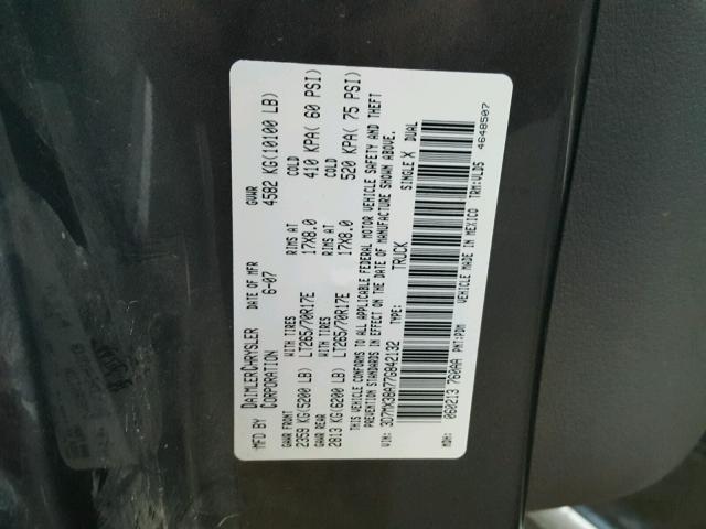 3D7MX38A77G842132 - 2007 DODGE RAM 3500 S GRAY photo 10