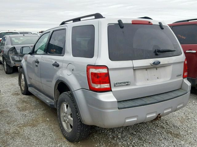 1FMCU93108KA14065 - 2008 FORD ESCAPE XLT SILVER photo 3