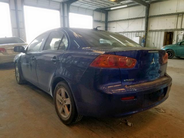 JA3AU26U98U022032 - 2008 MITSUBISHI LANCER ES BLUE photo 3