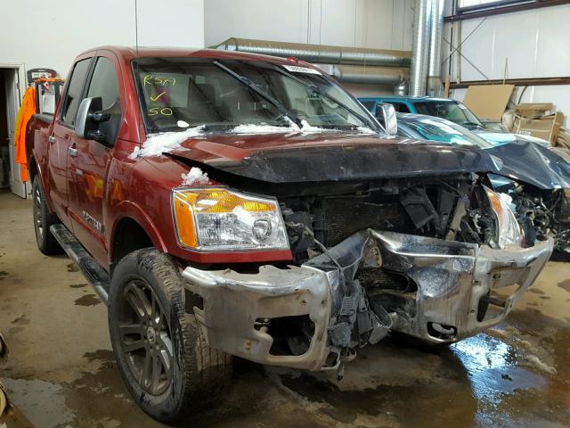 1N6AA0EC8DN301982 - 2013 NISSAN TITAN S RED photo 1