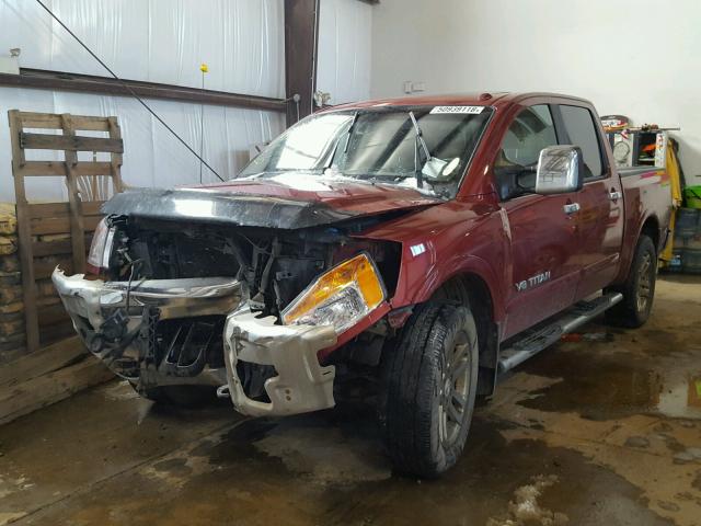 1N6AA0EC8DN301982 - 2013 NISSAN TITAN S RED photo 2