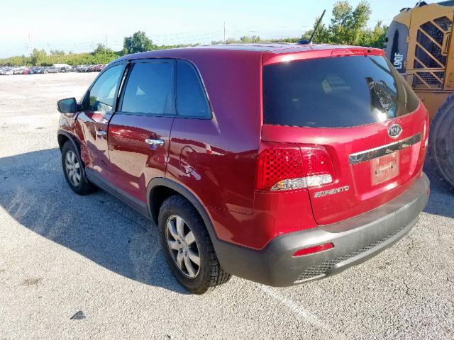 5XYKT3A14BG045464 - 2011 KIA SORENTO BA RED photo 3