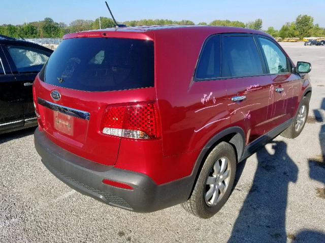 5XYKT3A14BG045464 - 2011 KIA SORENTO BA RED photo 4