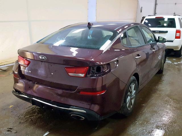 5XXGT4L3XLG386898 - 2020 KIA OPTIMA MAROON photo 4