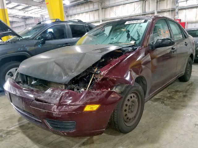 1FAFP34N27W162061 - 2007 FORD FOCUS ZX4 RED photo 2