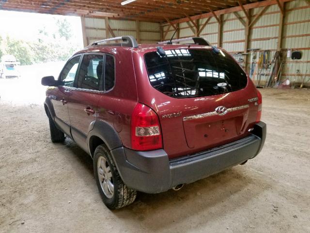 KM8JM72DX7U647375 - 2007 HYUNDAI TUCSON GL RED photo 3