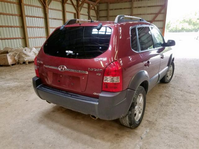 KM8JM72DX7U647375 - 2007 HYUNDAI TUCSON GL RED photo 4