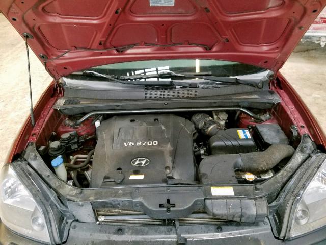 KM8JM72DX7U647375 - 2007 HYUNDAI TUCSON GL RED photo 9