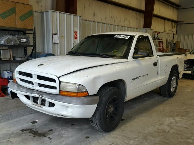 1B7FL26X91S237478 - 2001 DODGE DAKOTA WHITE photo 2