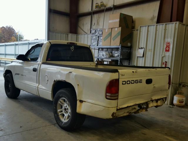 1B7FL26X91S237478 - 2001 DODGE DAKOTA WHITE photo 3