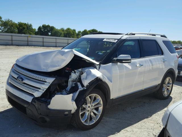 1FM5K7F87DGA37383 - 2013 FORD EXPLORER L WHITE photo 2