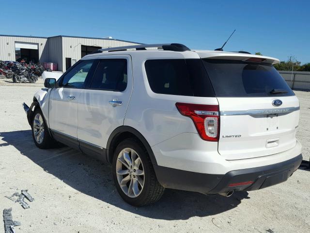 1FM5K7F87DGA37383 - 2013 FORD EXPLORER L WHITE photo 3