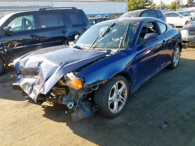 KMHHN65F83U080094 - 2003 HYUNDAI TIBURON GT BLUE photo 2