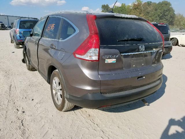 5J6RM4H71CL019139 - 2012 HONDA CR-V EXL GRAY photo 3