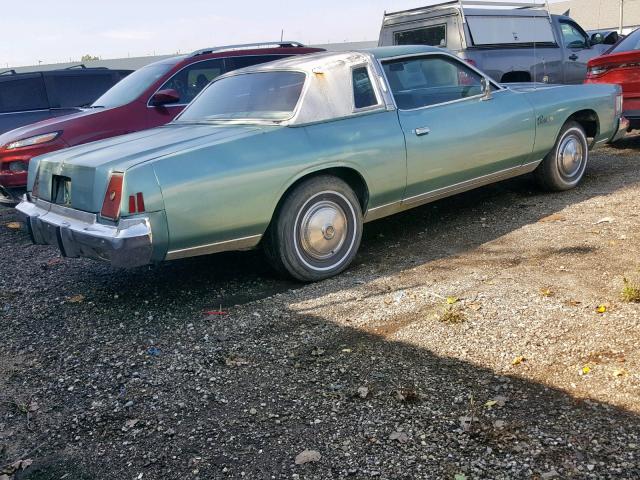 SS22G9R213041 - 1979 CHRYSLER CORDOBA GREEN photo 4