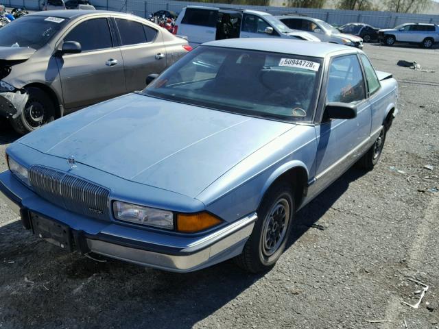 2G4WD14T1L1402901 - 1990 BUICK REGAL LIMI BLUE photo 2