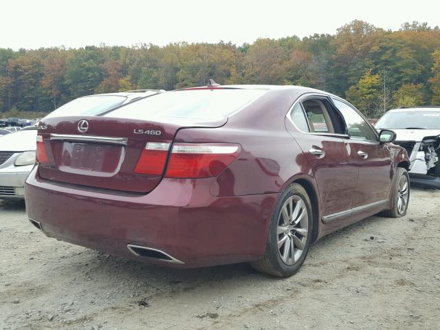 JTHBL46F875037506 - 2007 LEXUS LS 460 MAROON photo 4