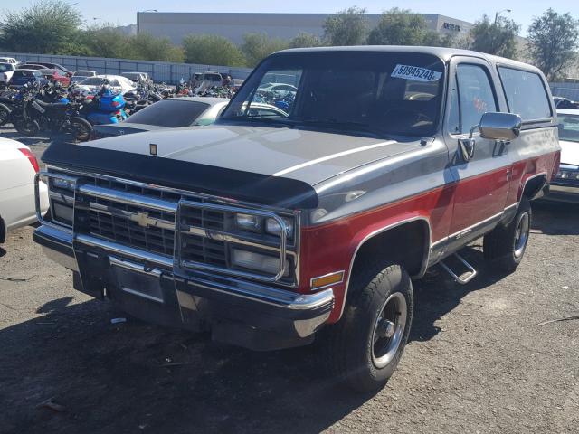 1GNEV18K3LF176472 - 1990 CHEVROLET BLAZER V10 GRAY photo 2