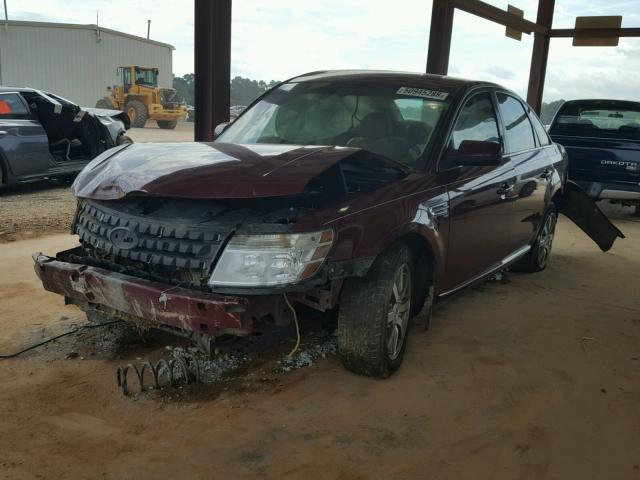 1FAHP24W78G125028 - 2008 FORD TAURUS SEL MAROON photo 2