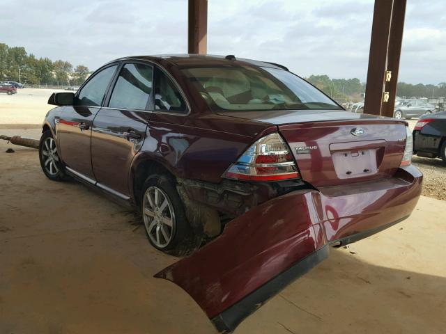 1FAHP24W78G125028 - 2008 FORD TAURUS SEL MAROON photo 3