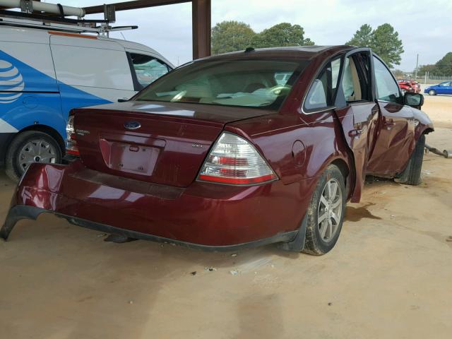 1FAHP24W78G125028 - 2008 FORD TAURUS SEL MAROON photo 4