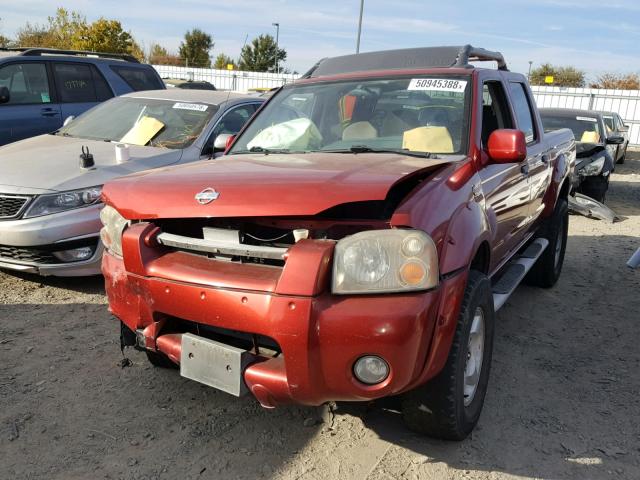 1N6ED27T41C341419 - 2001 NISSAN FRONTIER C RED photo 2