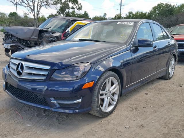 WDDGF4HB0DR294761 - 2013 MERCEDES-BENZ C 250 BLUE photo 2