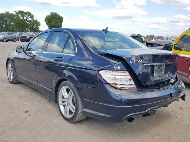 WDDGF4HB0DR294761 - 2013 MERCEDES-BENZ C 250 BLUE photo 3