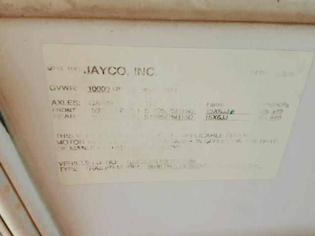 1UJCJ02NXW1KB0185 - 1998 JAY JAYCO WHITE photo 10
