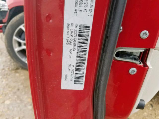 2C3CDXJG4GH160964 - 2016 DODGE CHARGER SX RED photo 10