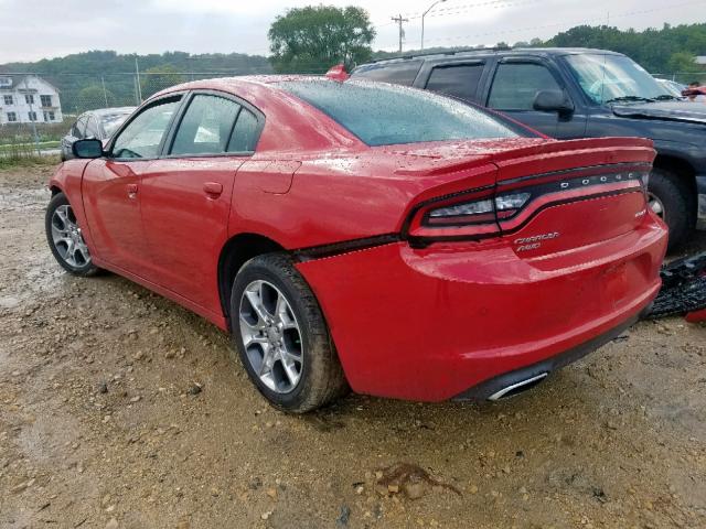 2C3CDXJG4GH160964 - 2016 DODGE CHARGER SX RED photo 3