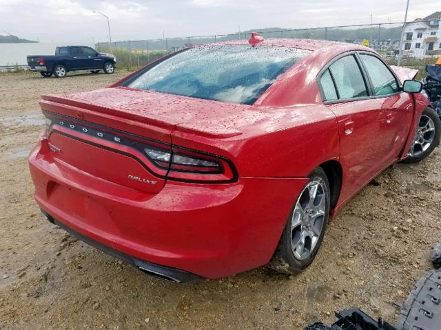 2C3CDXJG4GH160964 - 2016 DODGE CHARGER SX RED photo 4