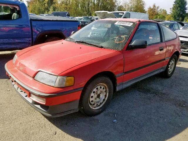 JHMED8369MS007062 - 1991 HONDA CIVIC CRX RED photo 2