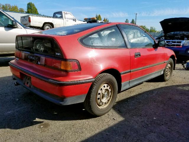 JHMED8369MS007062 - 1991 HONDA CIVIC CRX RED photo 4