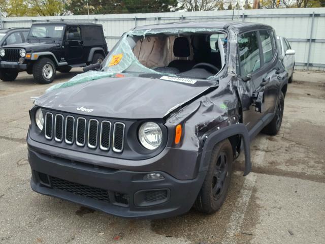 ZACCJAAW3GPC55118 - 2016 JEEP RENEGADE S GRAY photo 2