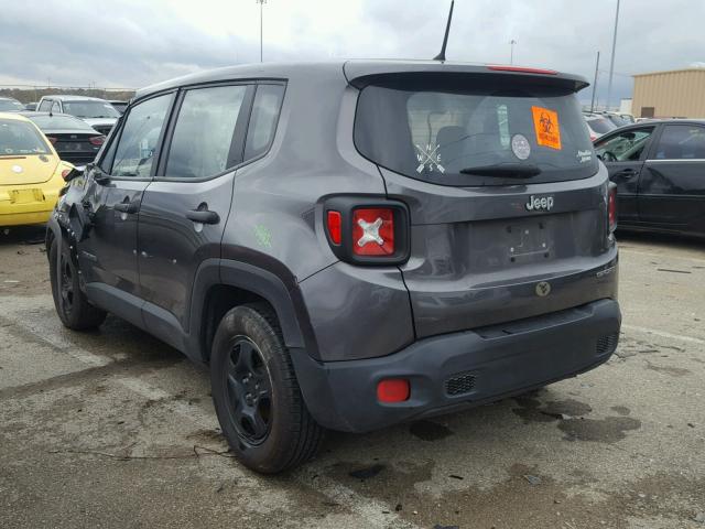 ZACCJAAW3GPC55118 - 2016 JEEP RENEGADE S GRAY photo 3