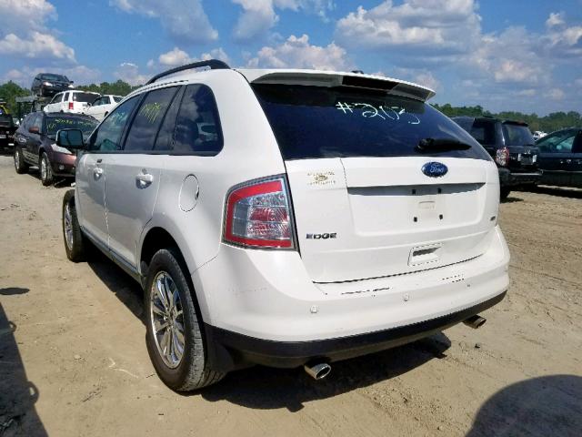 2FMDK3JC1ABB03056 - 2010 FORD EDGE SEL WHITE photo 3