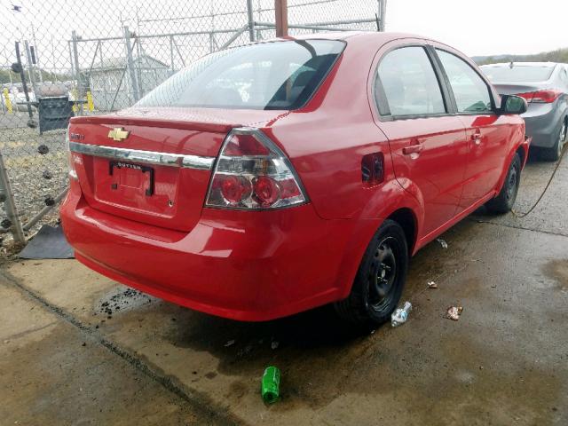 KL1TD5DEXAB112953 - 2010 CHEVROLET AVEO LS RED photo 4