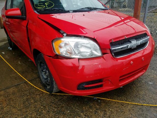 KL1TD5DEXAB112953 - 2010 CHEVROLET AVEO LS RED photo 9