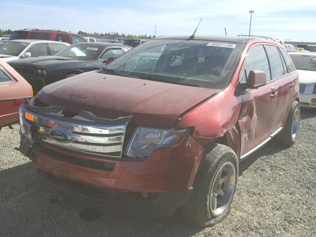 2FMDK48C48BA93063 - 2008 FORD EDGE SEL RED photo 2